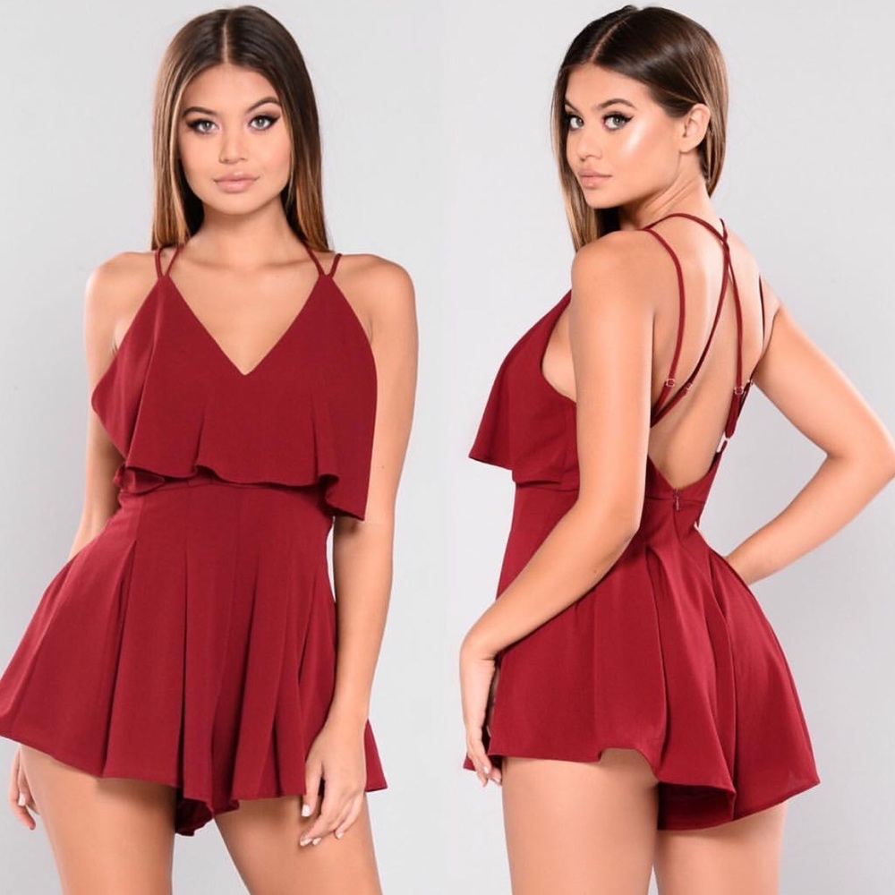 Romper in maroon